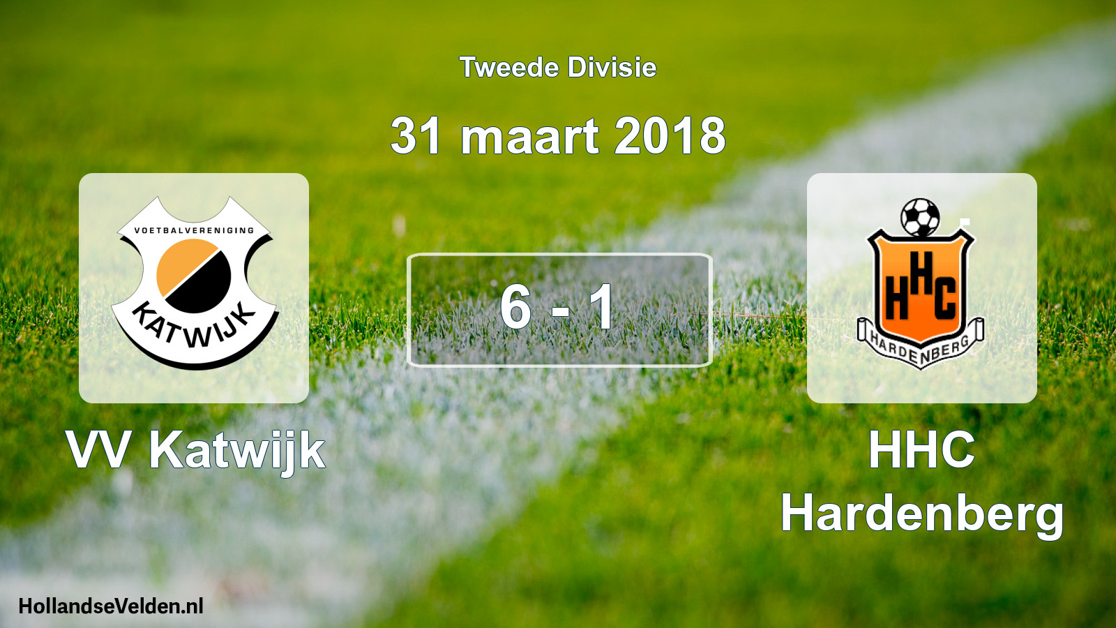 Gespeelde wedstrijd: VV Katwijk - HHC Hardenberg 6 - 1 (31 maart 2018)
