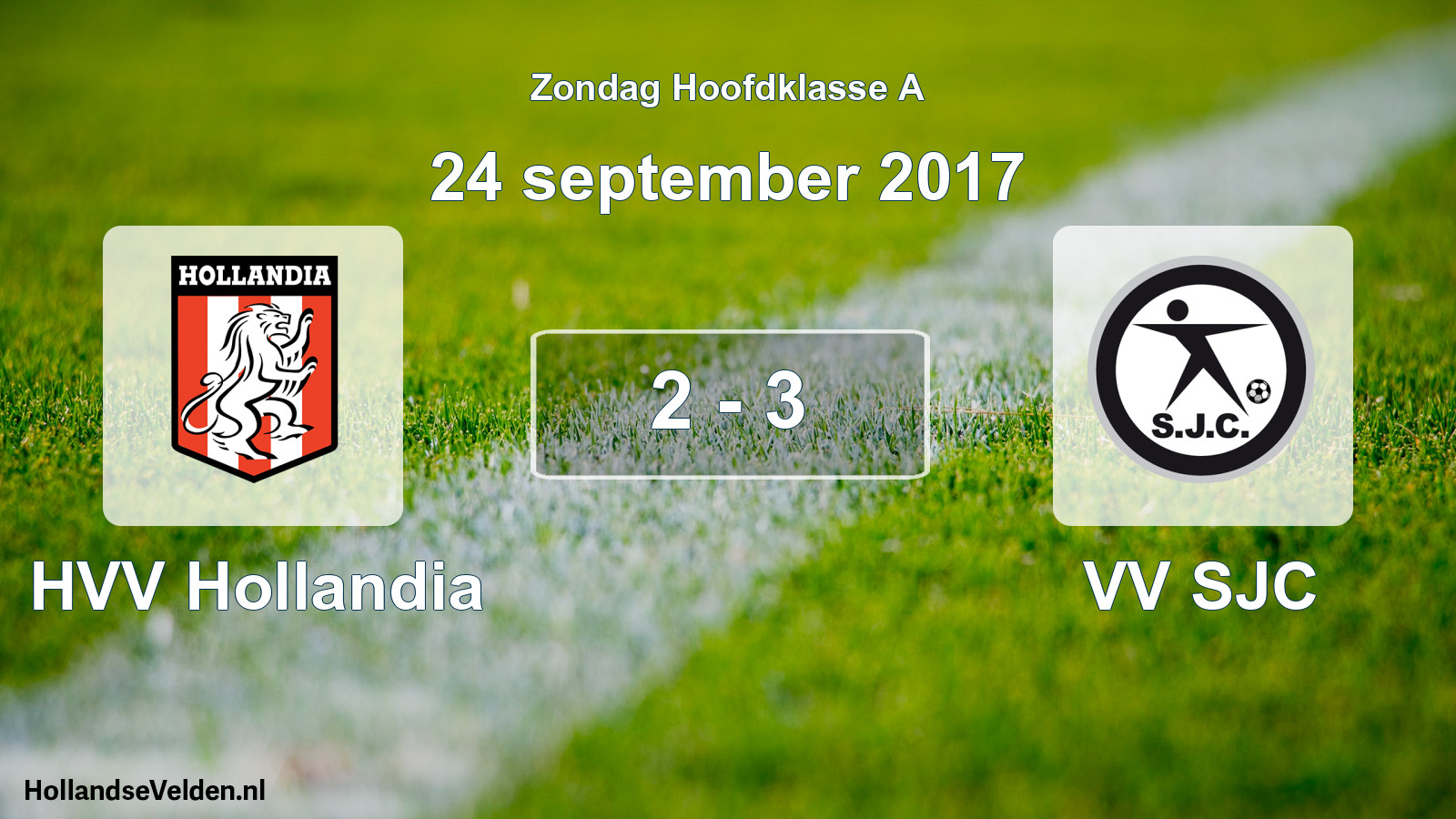 Gespeelde wedstrijd: HVV Hollandia - VV SJC 2 - 3 (24 september 2017)