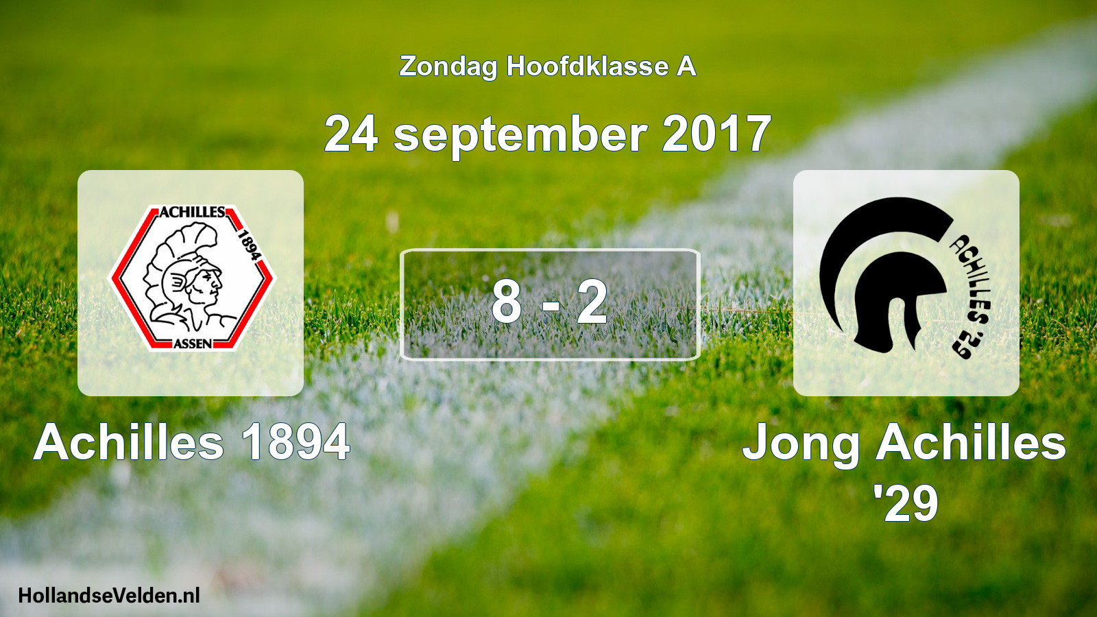 Gespeelde wedstrijd: Achilles 1894 - Jong Achilles '29 8 - 2 (24 september 2017)