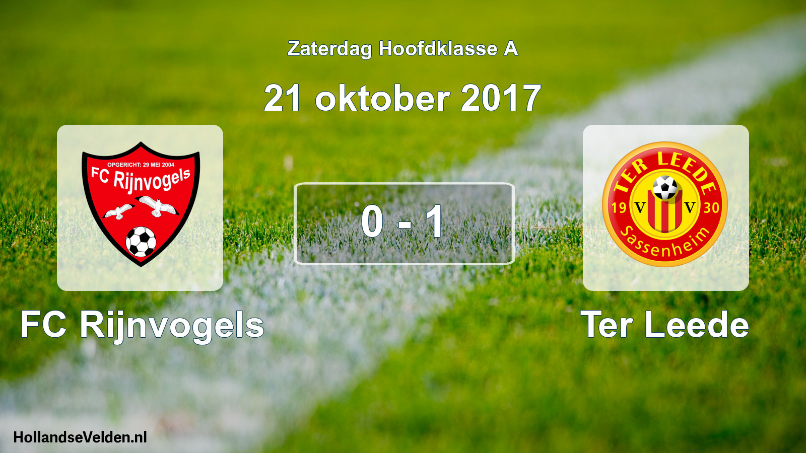 Gespeelde wedstrijd: FC Rijnvogels - Ter Leede 0 - 1 (21 oktober 2017)