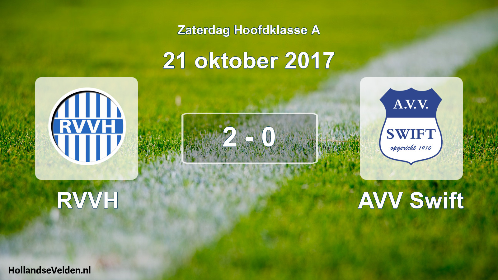 Gespeelde wedstrijd: RVVH - AVV Swift 2 - 0 (21 oktober 2017)