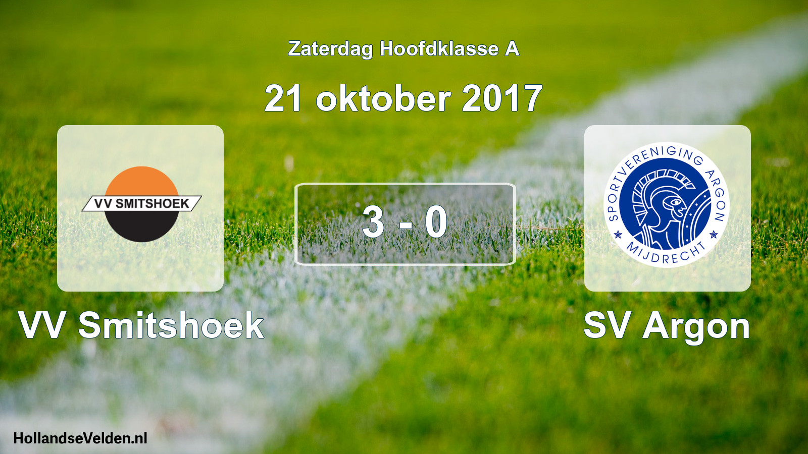 Gespeelde wedstrijd: VV Smitshoek - SV Argon 3 - 0 (21 oktober 2017)