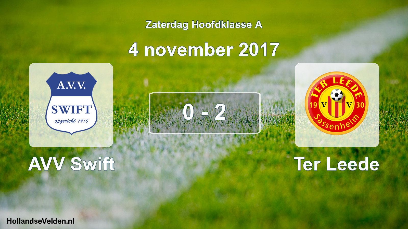 Gespeelde wedstrijd: AVV Swift - Ter Leede 0 - 2 (4 november 2017)
