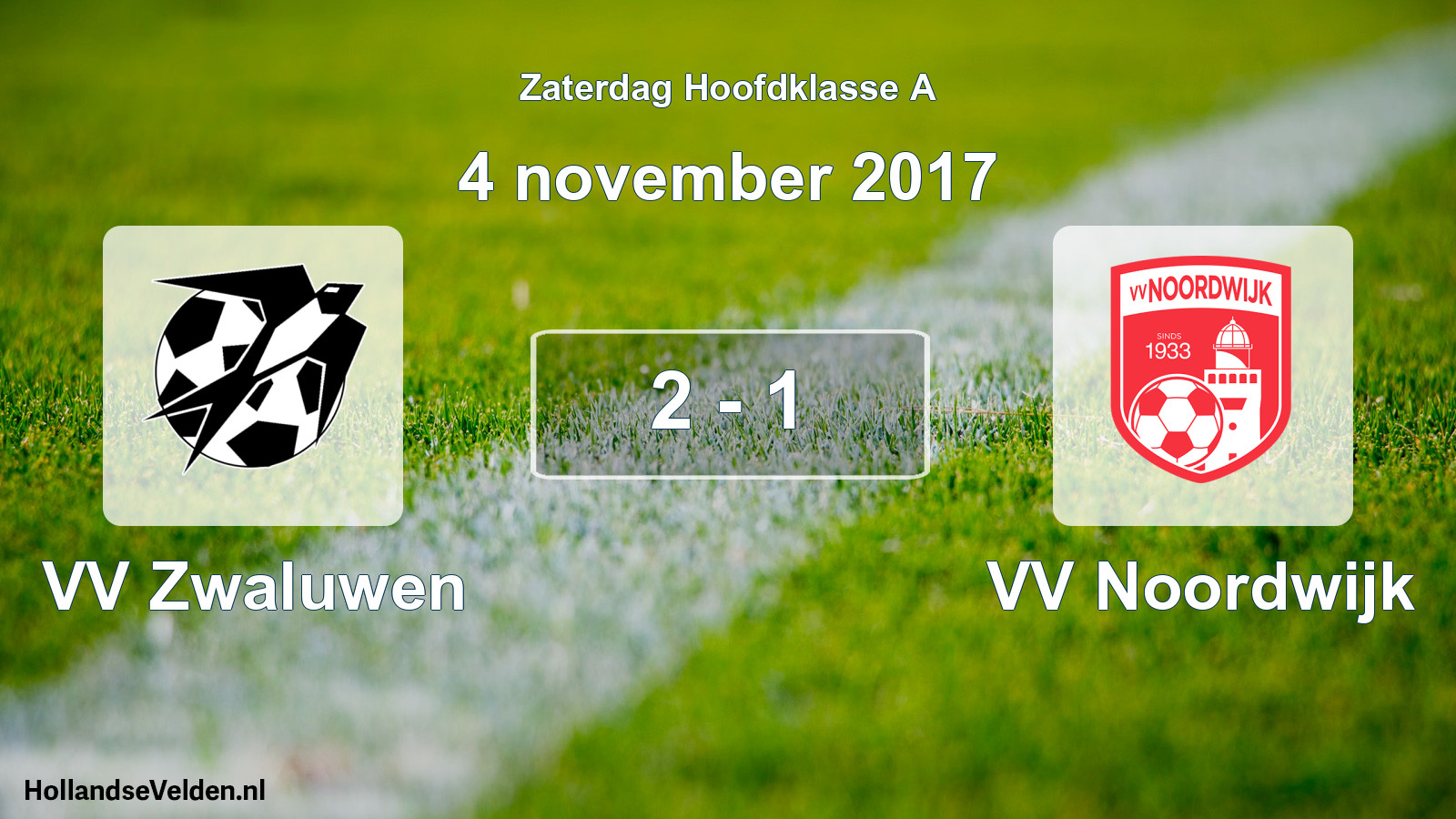 Gespeelde wedstrijd: VV Zwaluwen - VV Noordwijk 2 - 1 (4 november 2017)