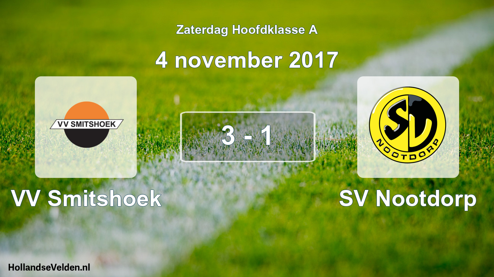 Gespeelde wedstrijd: VV Smitshoek - SV Nootdorp 3 - 1 (4 november 2017)