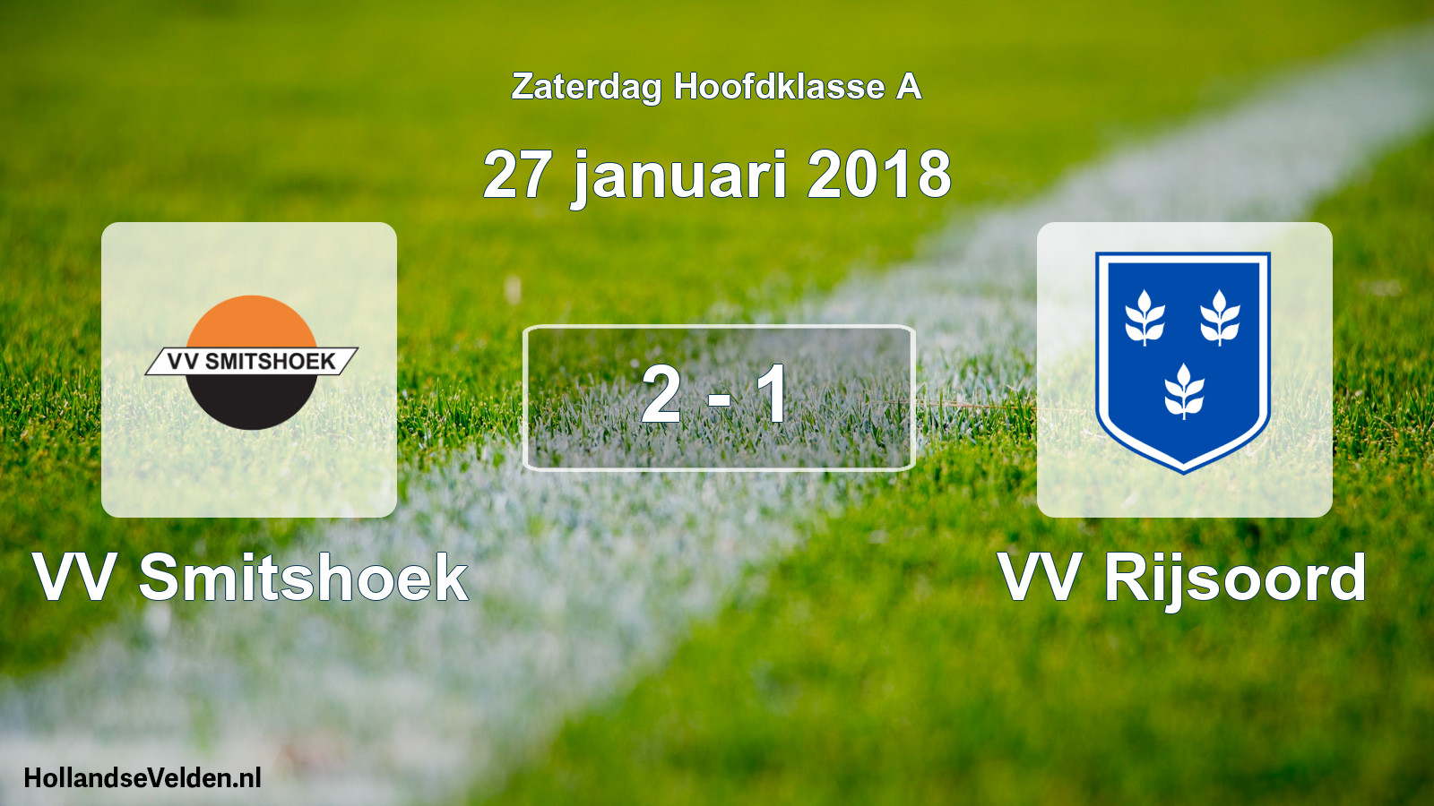Gespeelde wedstrijd: VV Smitshoek - VV Rijsoord 2 - 1 (27 januari 2018)