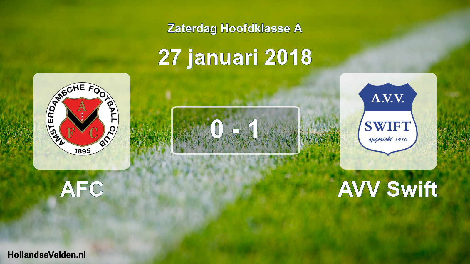 Gespeelde wedstrijd: AFC - AVV Swift 0 - 1 (27 januari 2018)