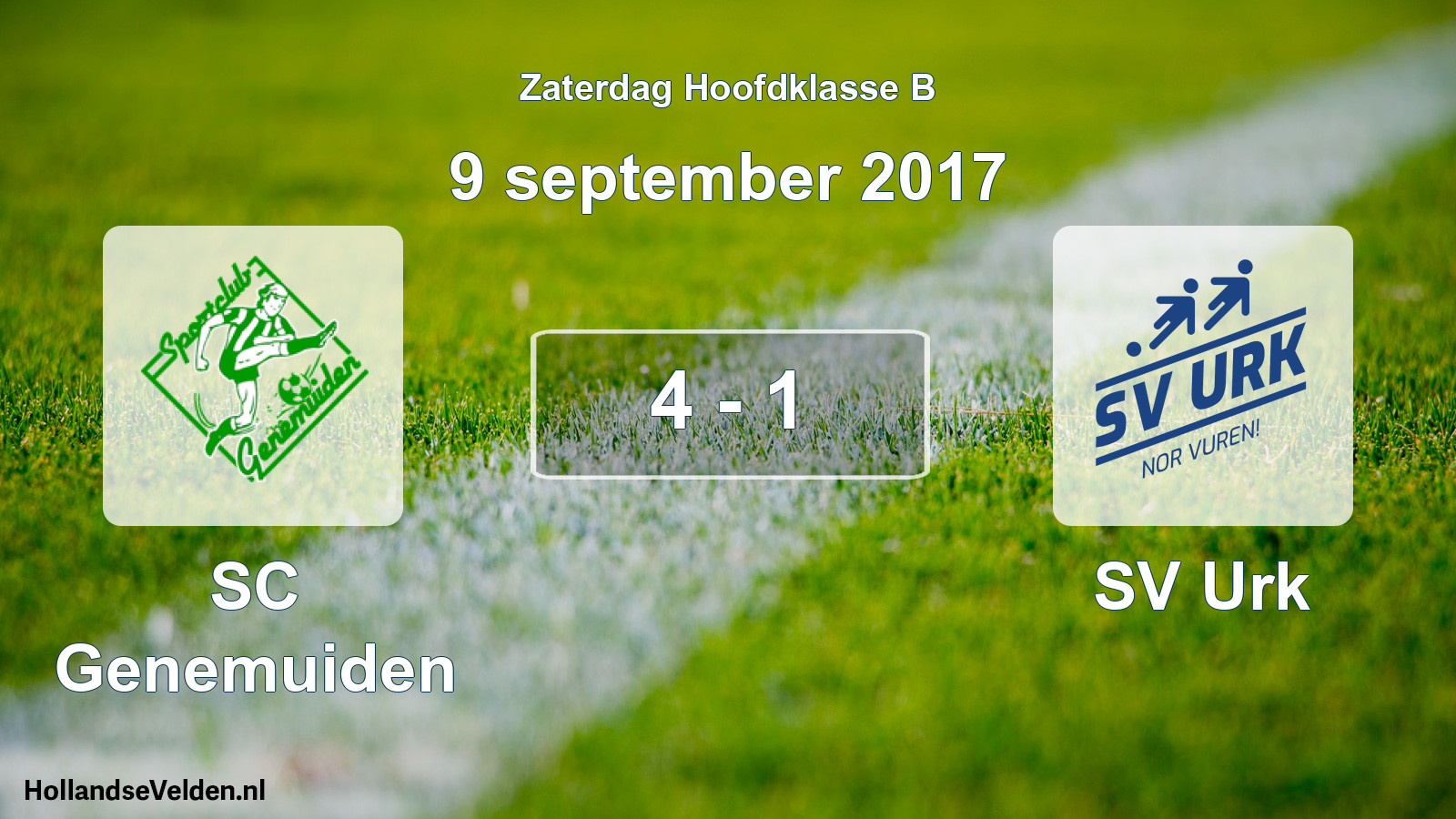 Gespeelde wedstrijd: SC Genemuiden - SV Urk 4 - 1 (9 september 2017)