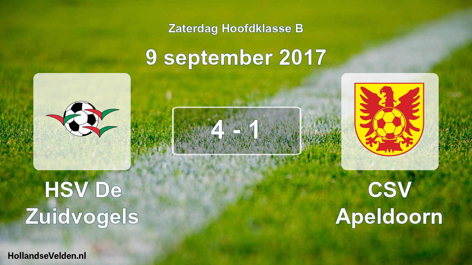 Gespeelde wedstrijd: HSV De Zuidvogels - CSV Apeldoorn 4 - 1 (9 september 2017)