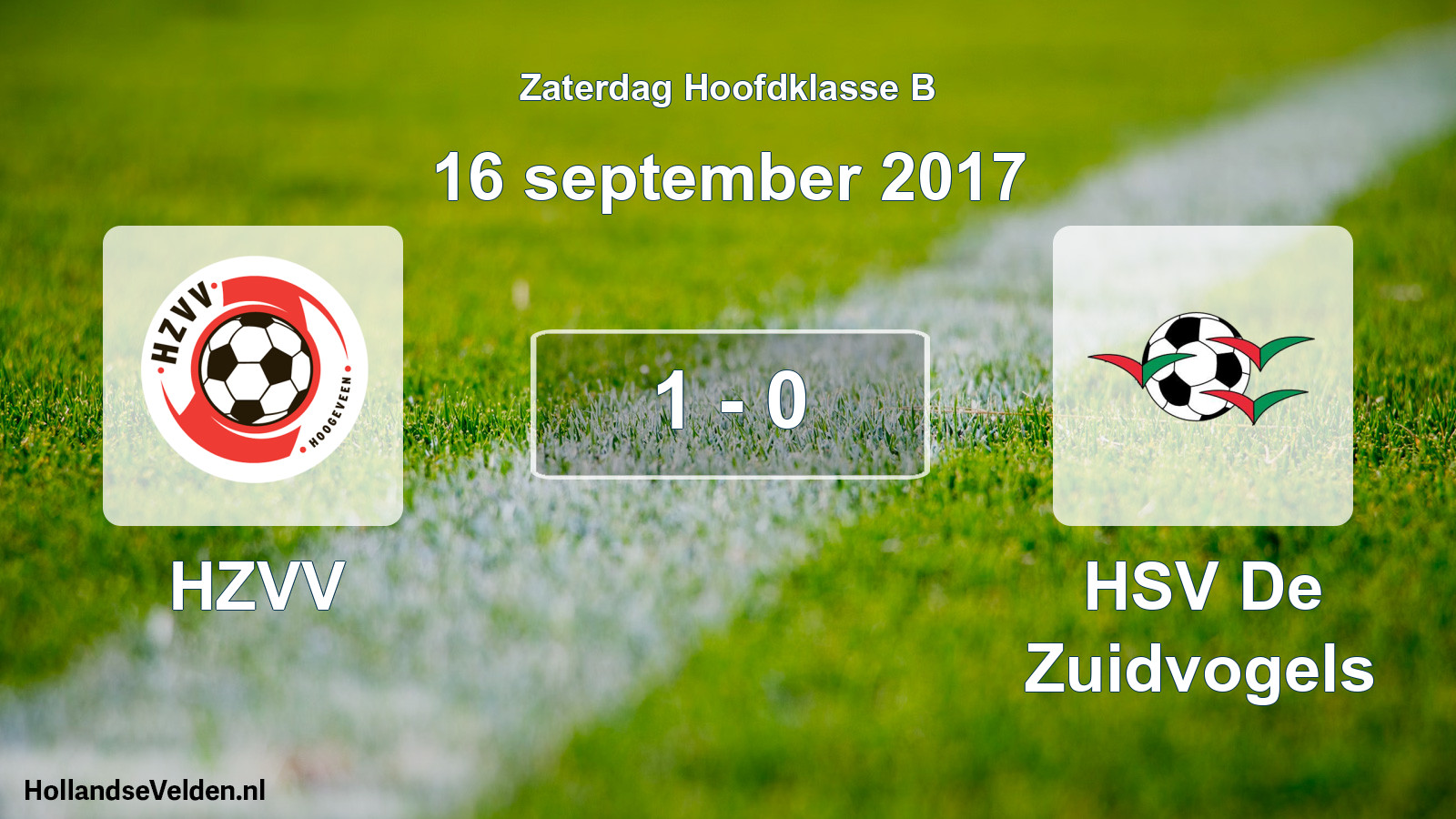 Gespeelde wedstrijd: HZVV - HSV De Zuidvogels 1 - 0 (16 september 2017)