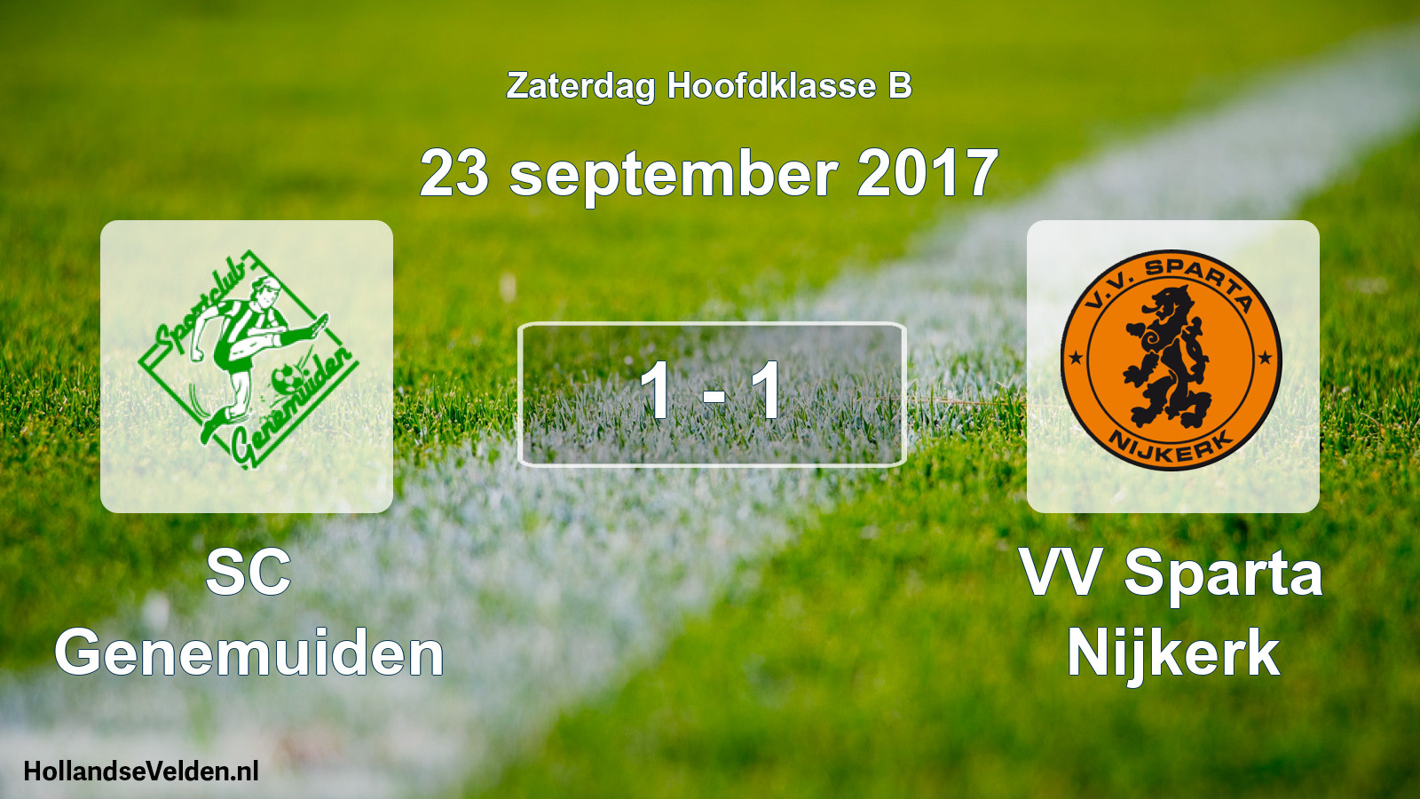 Gespeelde wedstrijd: SC Genemuiden - VV Sparta Nijkerk 1 - 1 (23 september 2017)