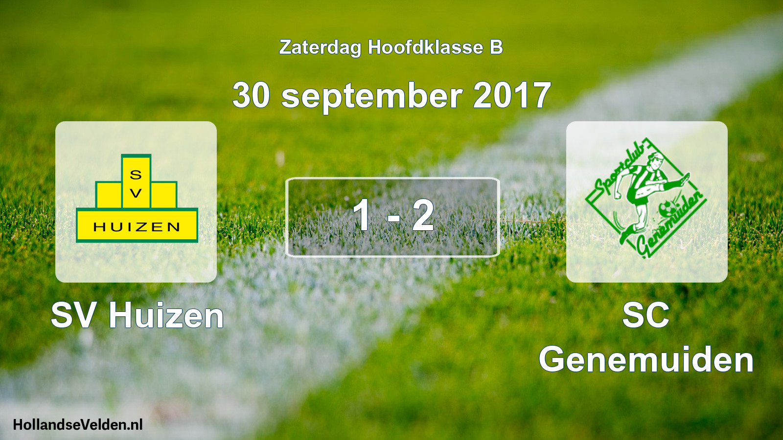 Gespeelde wedstrijd: SV Huizen - SC Genemuiden 1 - 2 (30 september 2017)
