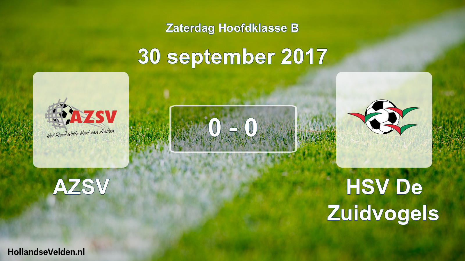 Gespeelde wedstrijd: AZSV - HSV De Zuidvogels 0 - 0 (30 september 2017)