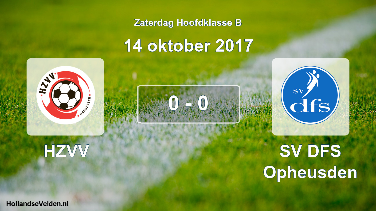 Gespeelde wedstrijd: HZVV - SV DFS Opheusden 0 - 0 (14 oktober 2017)