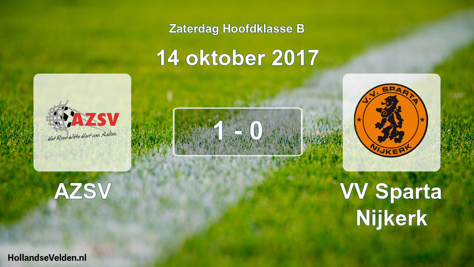 Gespeelde wedstrijd: AZSV - VV Sparta Nijkerk 1 - 0 (14 oktober 2017)