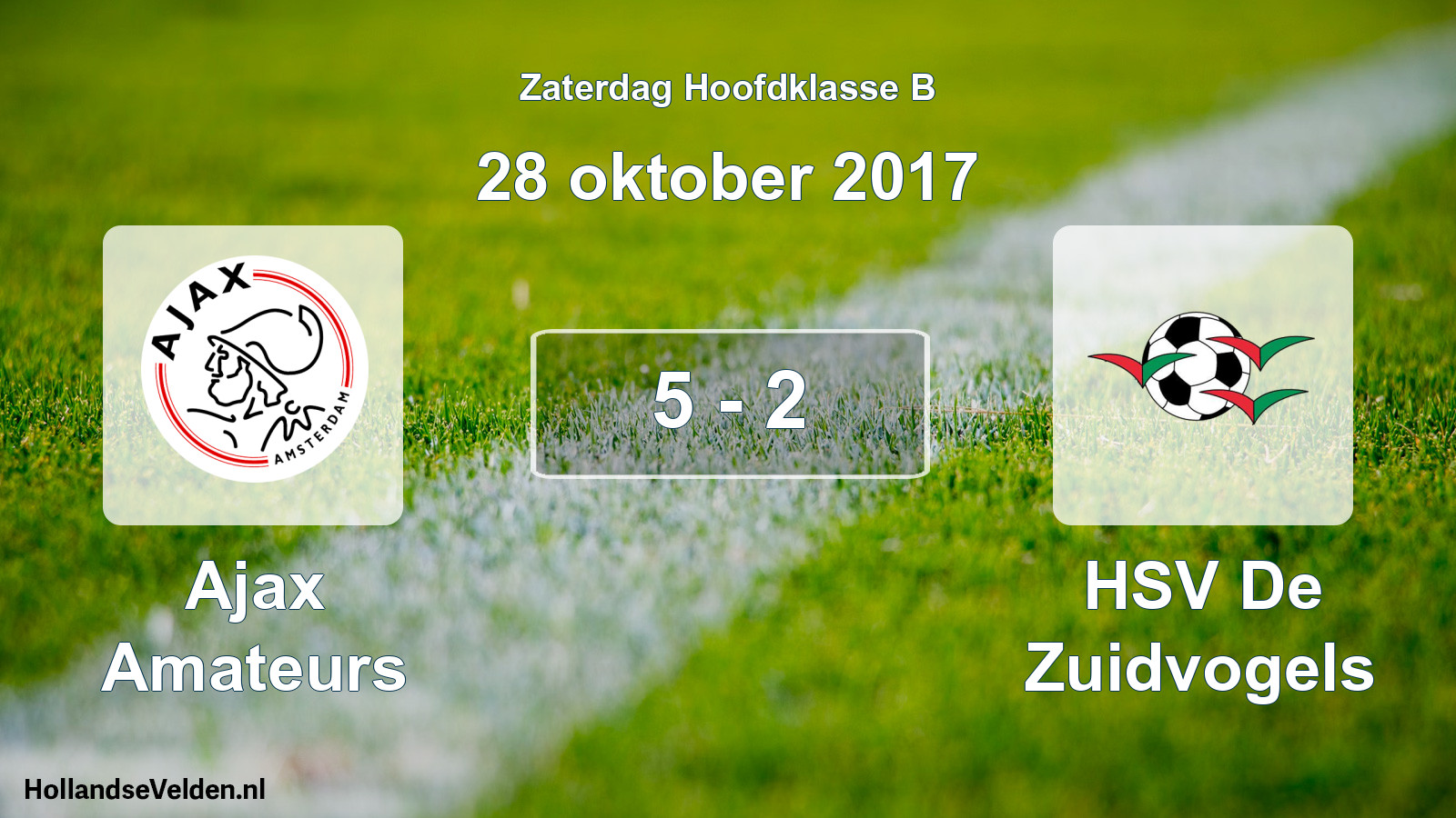 Gespeelde wedstrijd: Ajax Amateurs - HSV De Zuidvogels 5 - 2 (28 oktober 2017)