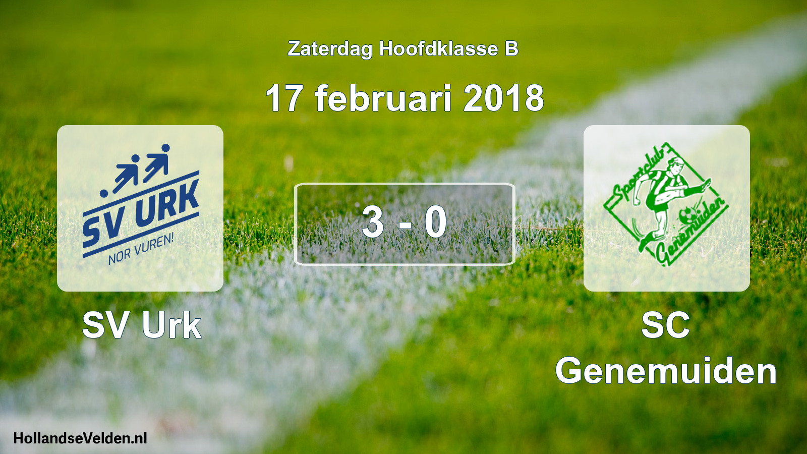 Gespeelde wedstrijd: SV Urk - SC Genemuiden 3 - 0 (17 februari 2018)