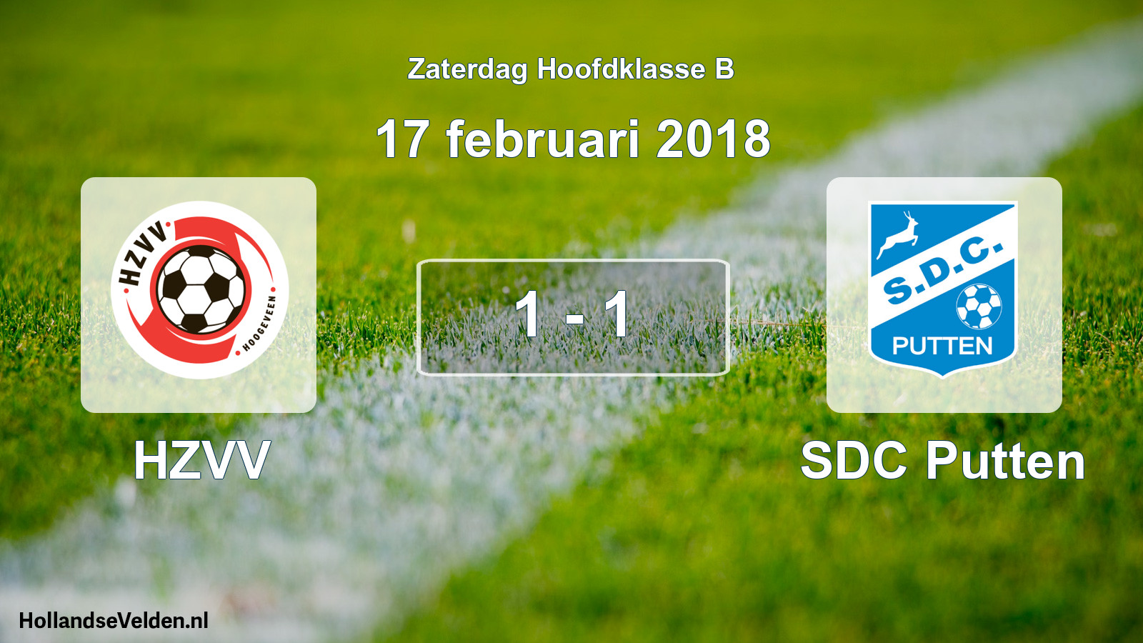 Gespeelde wedstrijd: HZVV - SDC Putten 1 - 1 (17 februari 2018)