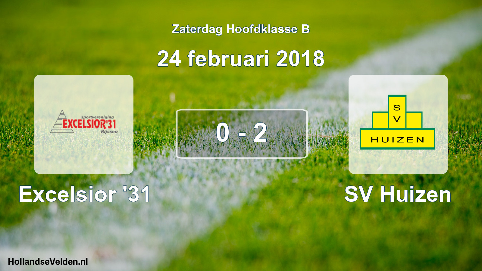 Gespeelde wedstrijd: Excelsior '31 - SV Huizen 0 - 2 (24 februari 2018)