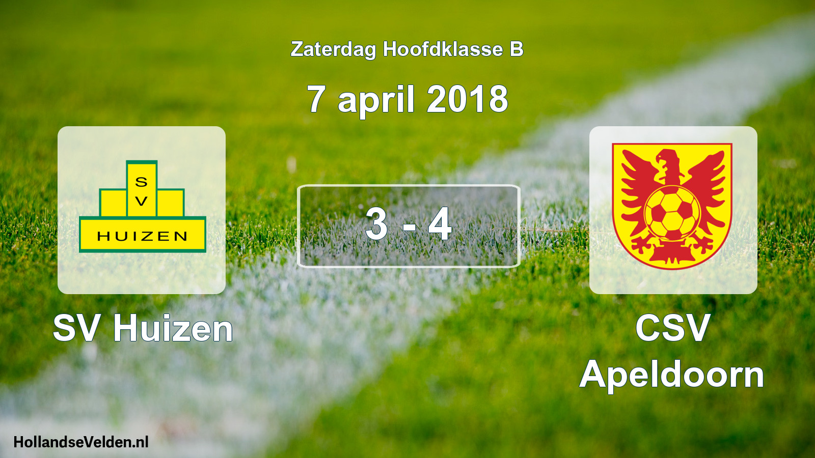 Gespeelde wedstrijd: SV Huizen - CSV Apeldoorn 3 - 4 (7 april 2018)