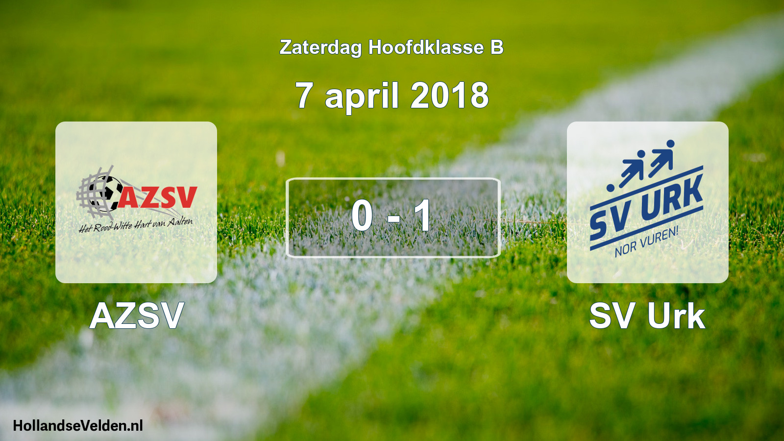 Gespeelde wedstrijd: AZSV - SV Urk 0 - 1 (7 april 2018)