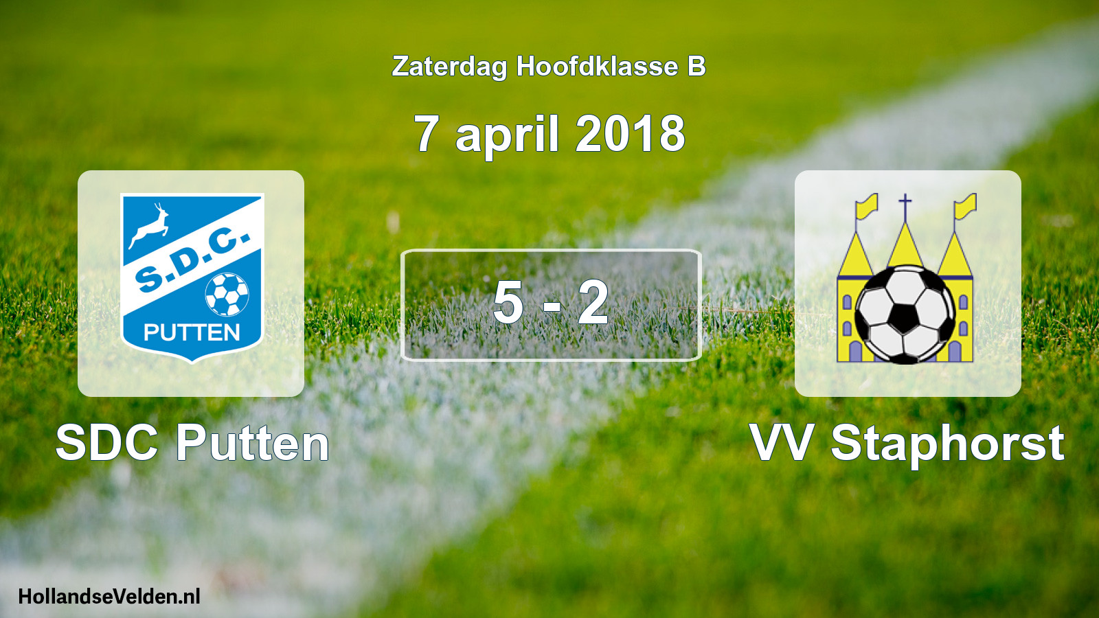 Gespeelde wedstrijd: SDC Putten - VV Staphorst 5 - 2 (7 april 2018)
