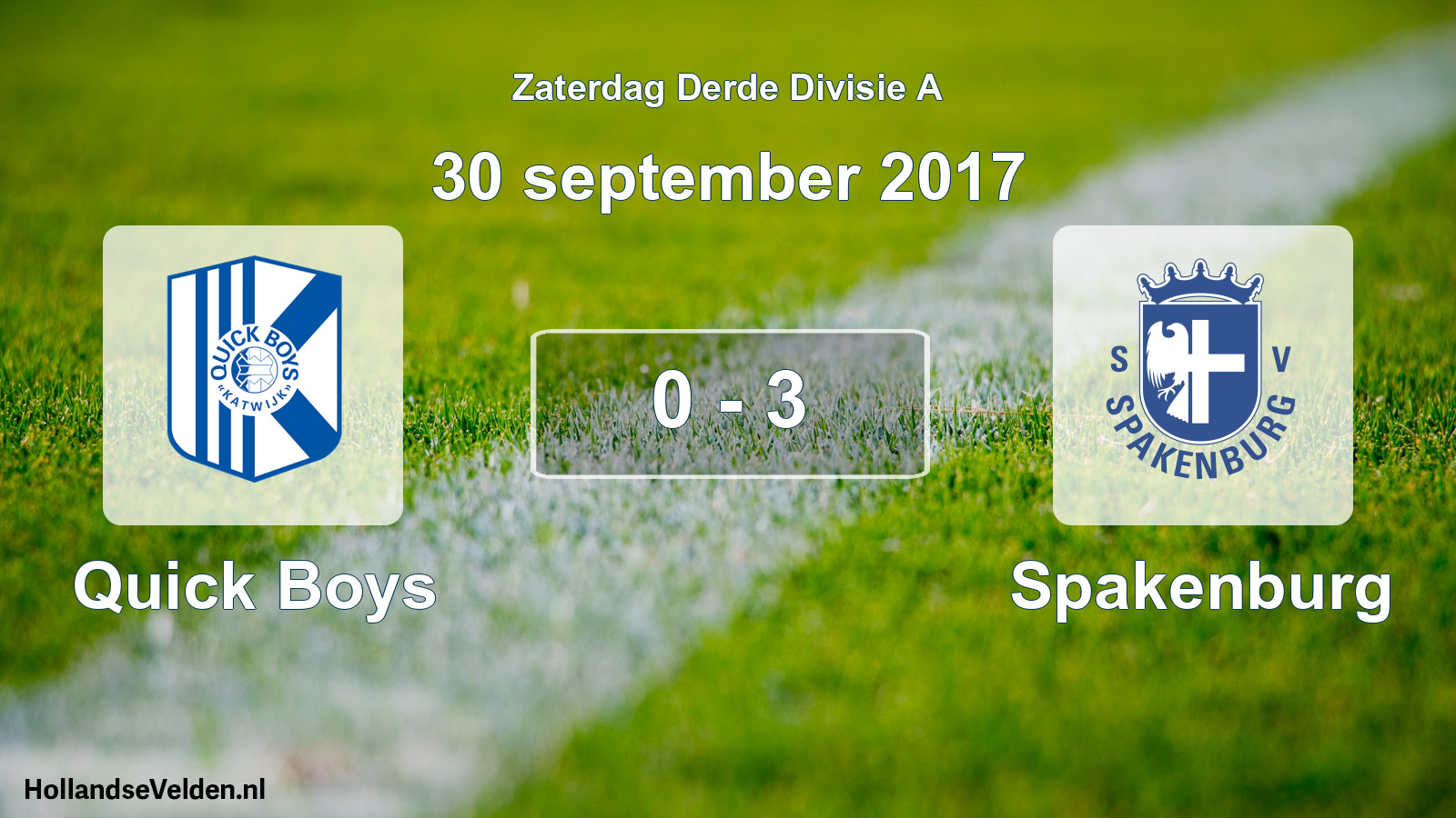 Gespeelde wedstrijd: Quick Boys - Spakenburg 0 - 3 (30 september 2017)