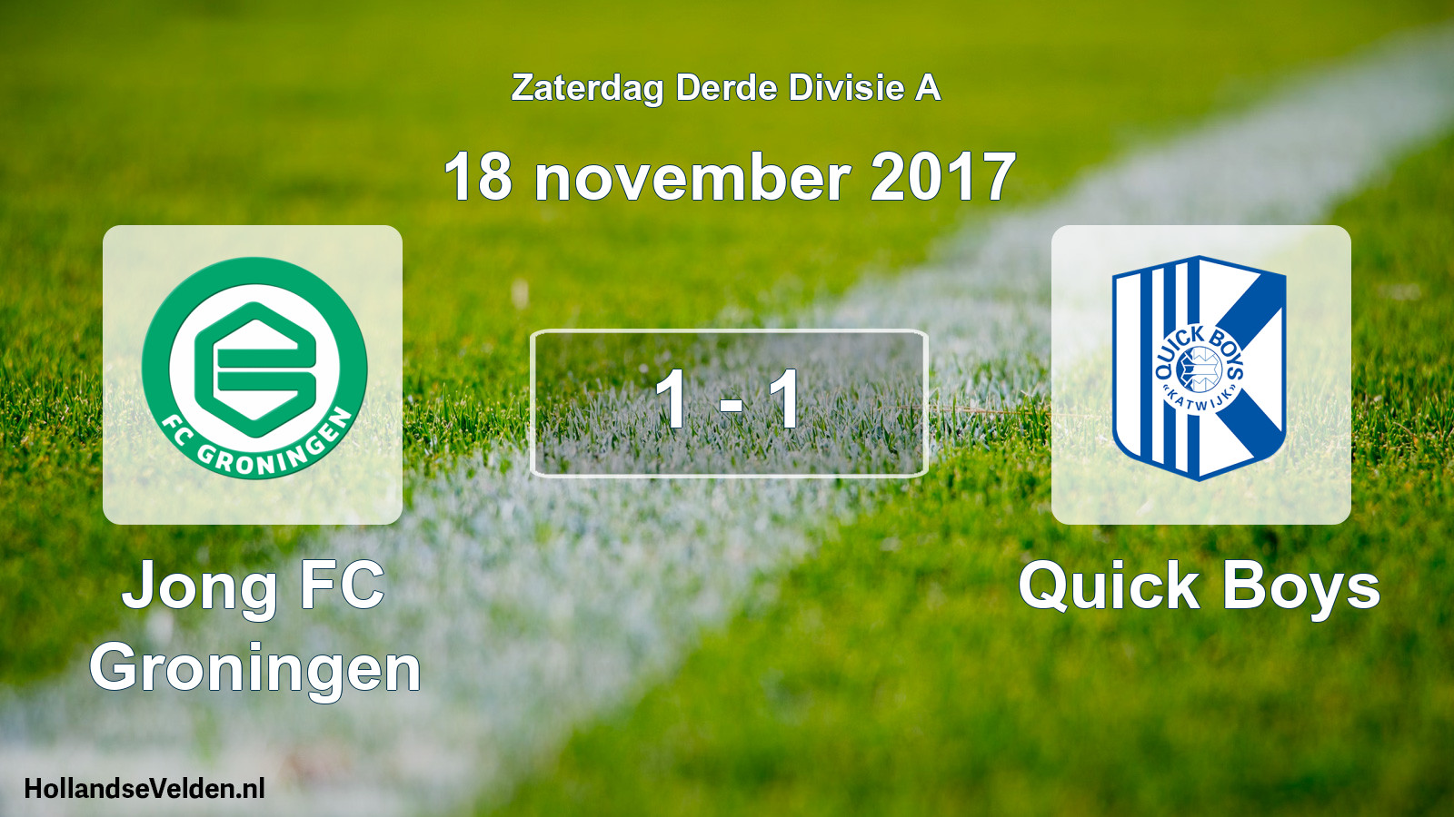 Gespeelde wedstrijd: Jong FC Groningen - Quick Boys 1 - 1 (18 november 2017)