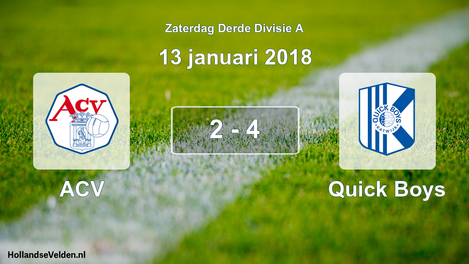 Gespeelde wedstrijd: ACV - Quick Boys 2 - 4 (13 januari 2018)