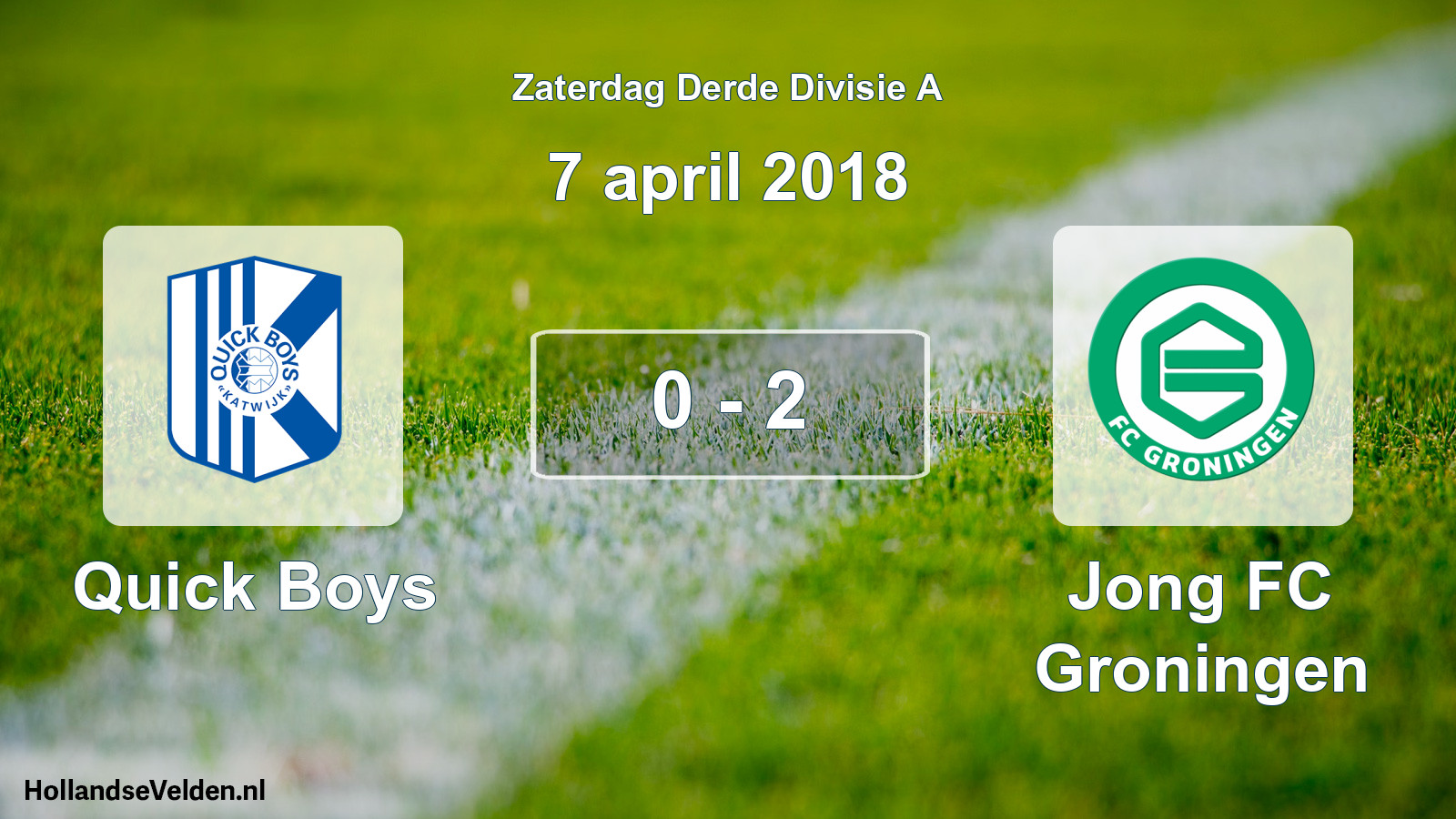 Gespeelde wedstrijd: Quick Boys - Jong FC Groningen 0 - 2 (7 april 2018)