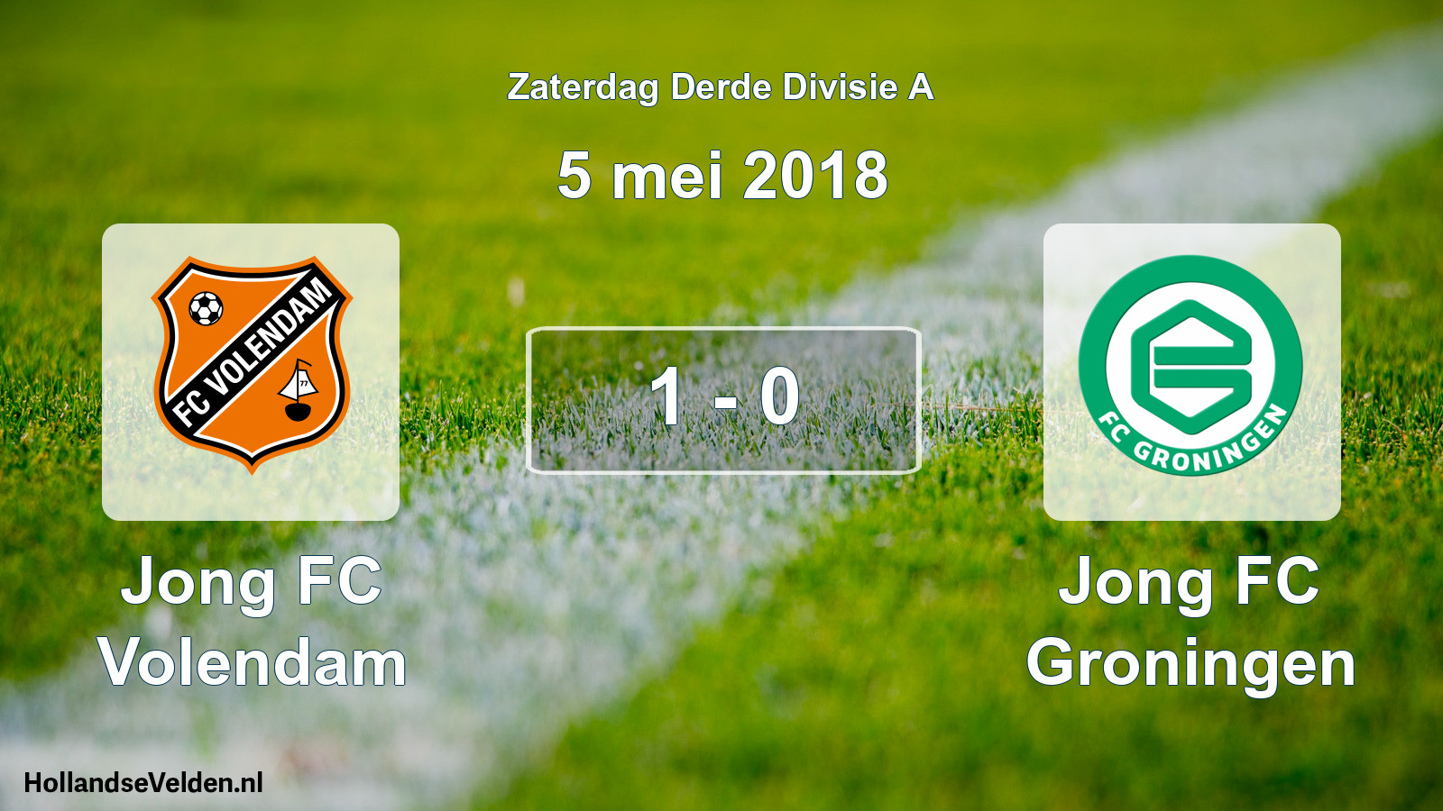 Gespeelde wedstrijd: Jong FC Volendam - Jong FC Groningen 1 - 0 (5 mei 2018)