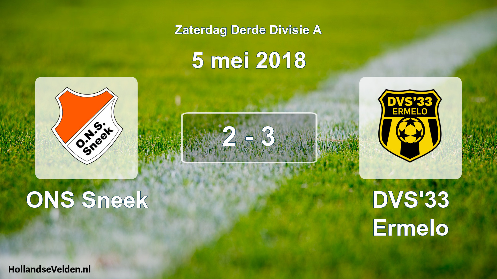 Gespeelde wedstrijd: ONS Sneek - DVS'33 Ermelo 2 - 3 (5 mei 2018)