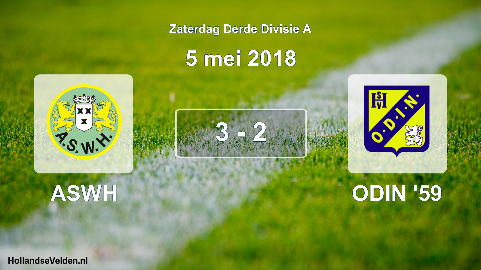 Gespeelde wedstrijd: ASWH - ODIN '59 3 - 2 (5 mei 2018)