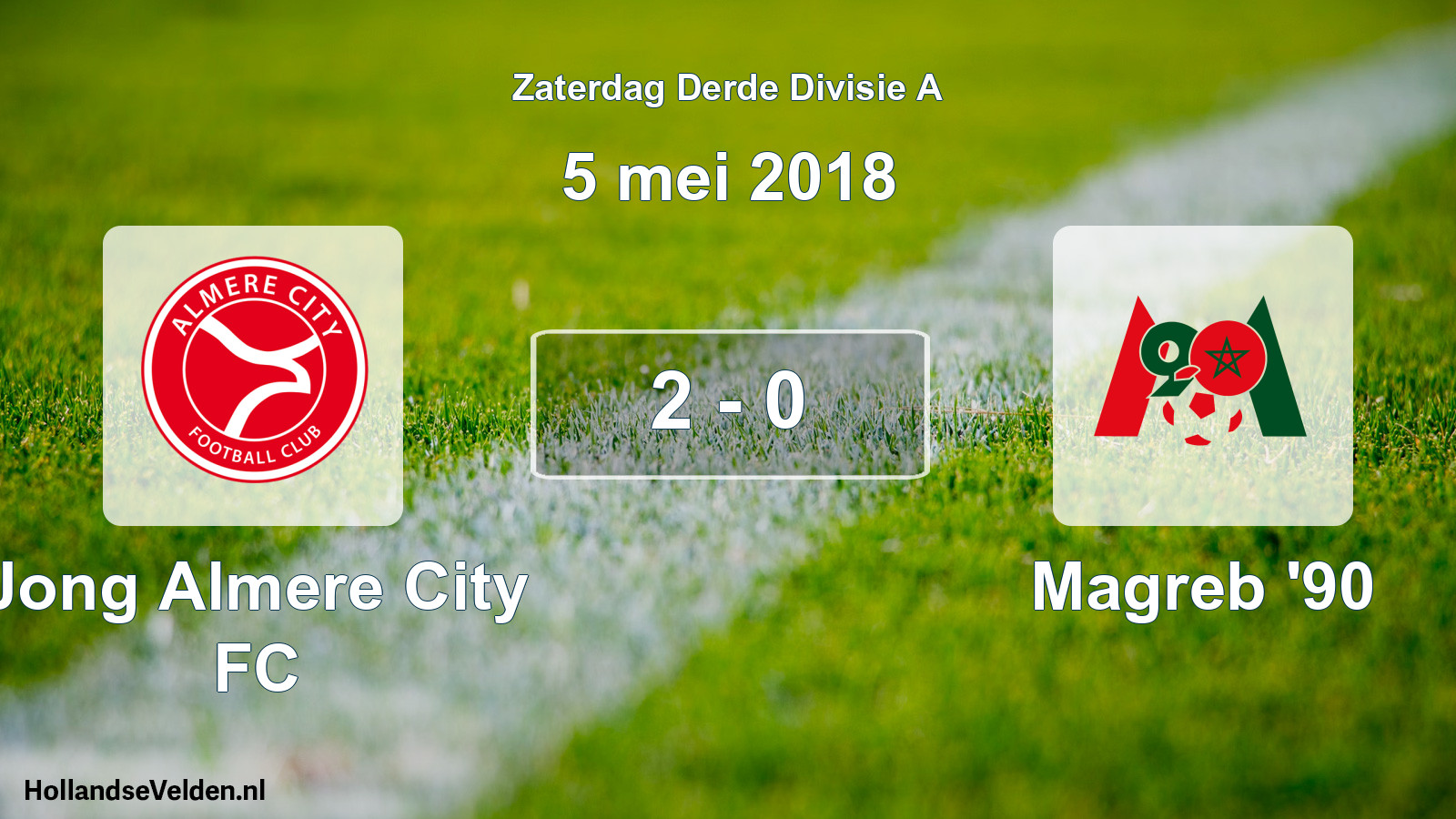 Gespeelde wedstrijd: Jong Almere City FC - Magreb '90 2 - 0 (5 mei 2018)