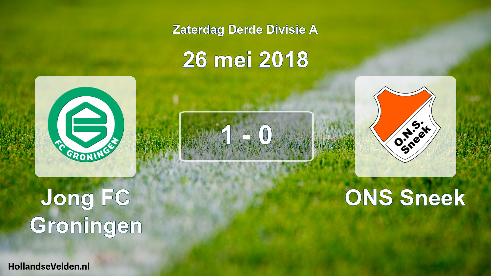 Gespeelde wedstrijd: Jong FC Groningen - ONS Sneek 1 - 0 (26 mei 2018)
