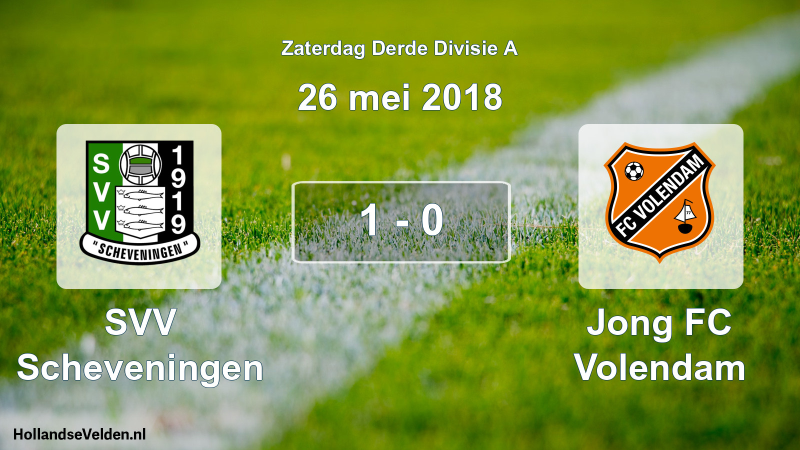 Gespeelde wedstrijd: SVV Scheveningen - Jong FC Volendam 1 - 0 (26 mei 2018)