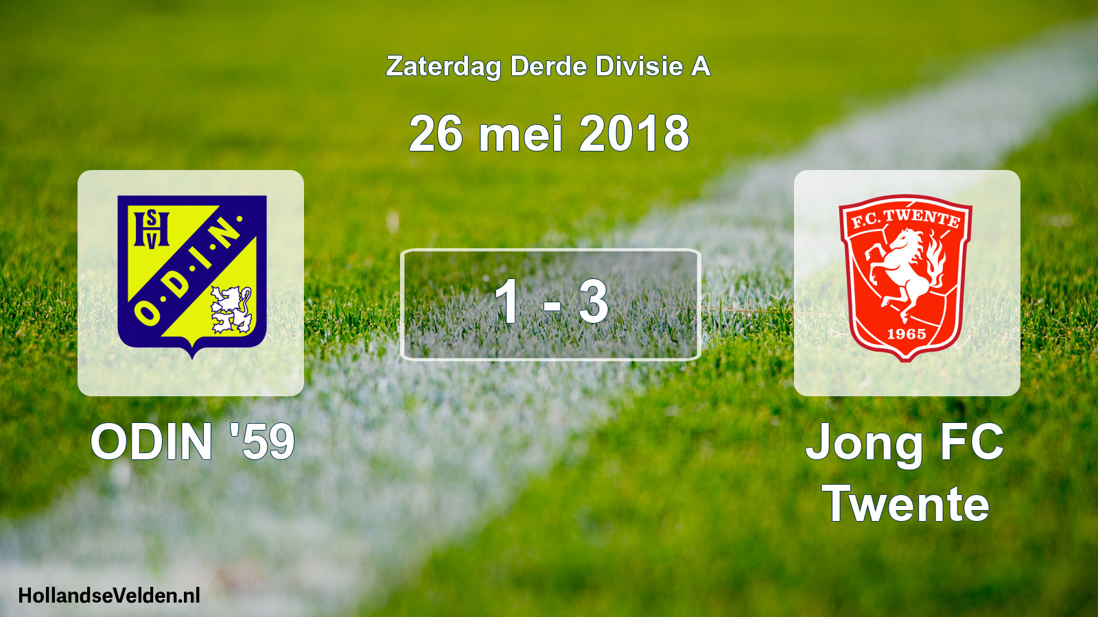 Gespeelde wedstrijd: ODIN '59 - Jong FC Twente 1 - 3 (26 mei 2018)
