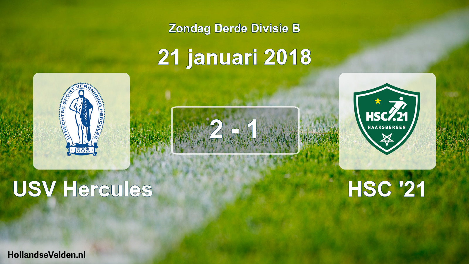 Gespeelde wedstrijd: USV Hercules - HSC '21 2 - 1 (21 januari 2018)