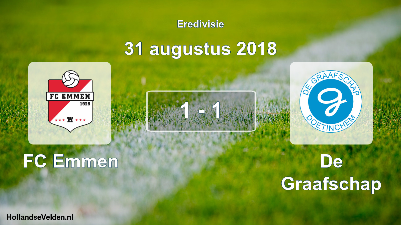 Gespeelde wedstrijd: FC Emmen - De Graafschap 1 - 1 (31 augustus 2018)