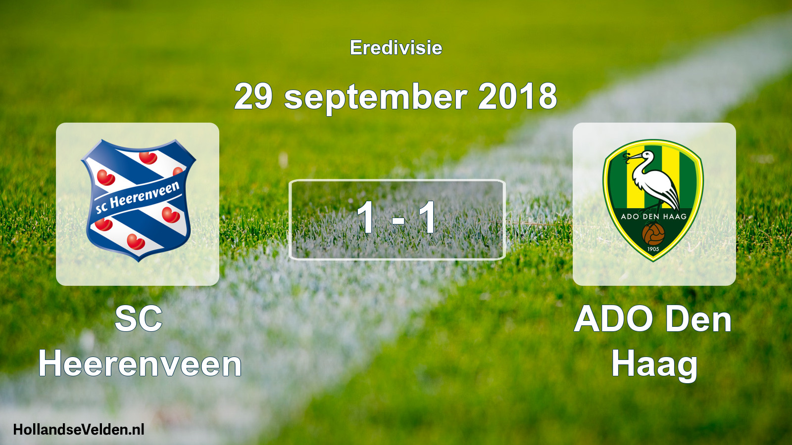 Gespeelde wedstrijd: SC Heerenveen - ADO Den Haag 1 - 1 (29 september 2018)