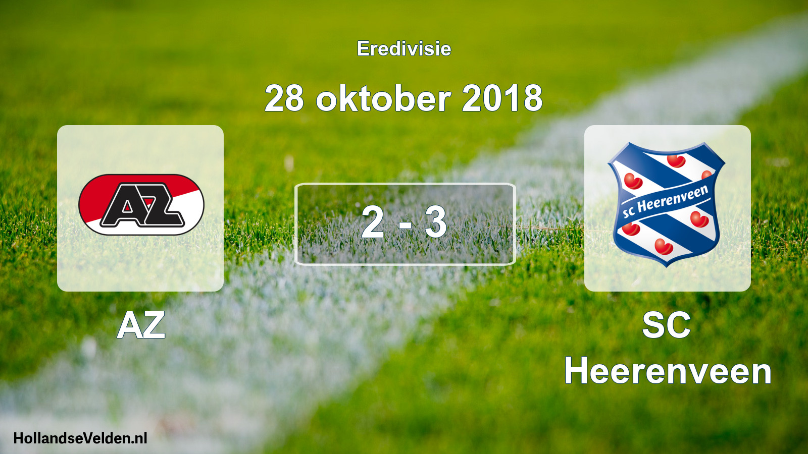 Gespeelde wedstrijd: AZ - SC Heerenveen 2 - 3 (28 oktober 2018)