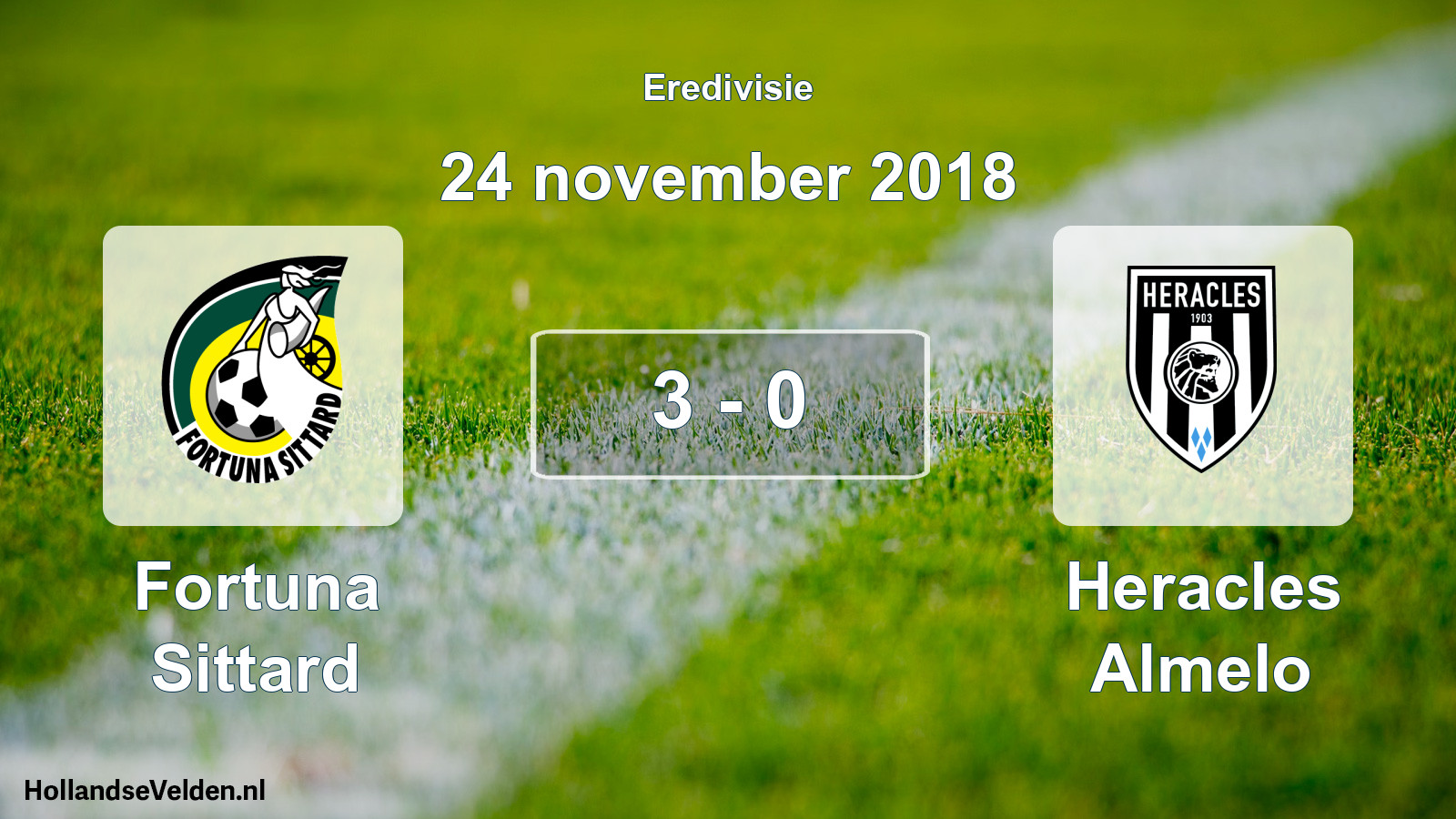 Gespeelde wedstrijd: Fortuna Sittard - Heracles Almelo 3 - 0 (24 november 2018)