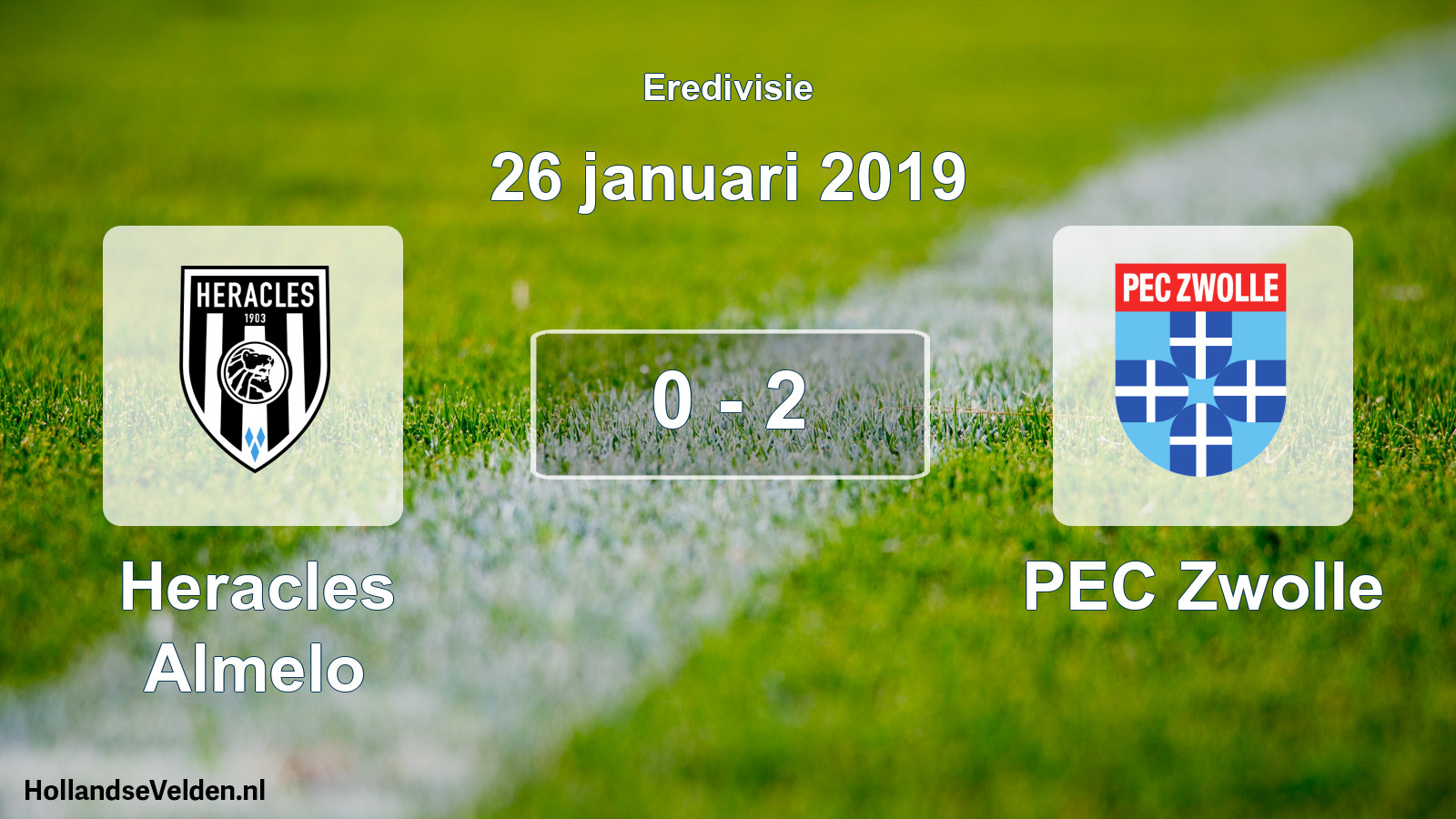 Gespeelde wedstrijd: Heracles Almelo - PEC Zwolle 0 - 2 (26 januari 2019)