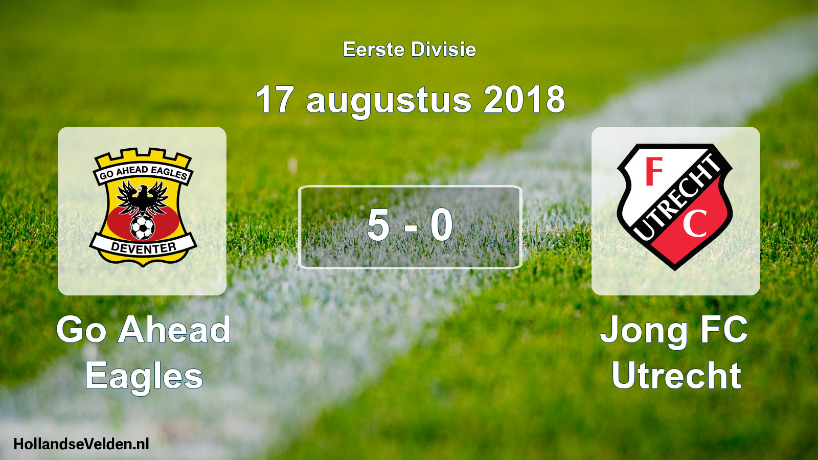 Gespeelde wedstrijd: Go Ahead Eagles - Jong FC Utrecht 5 - 0 (17 augustus 2018)