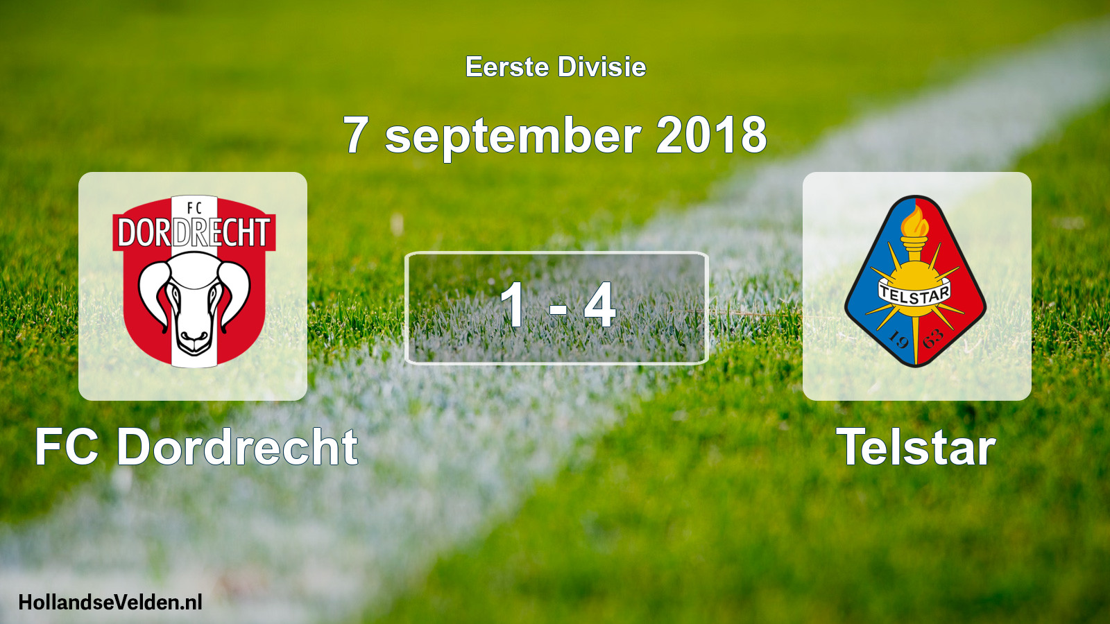 Gespeelde wedstrijd: FC Dordrecht - Telstar 1 - 4 (7 september 2018)