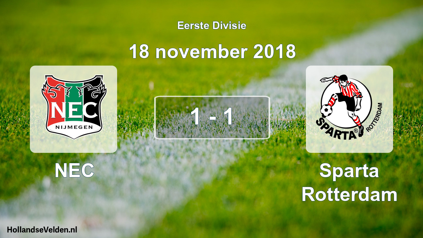 Gespeelde wedstrijd: NEC - Sparta Rotterdam 1 - 1 (18 november 2018)