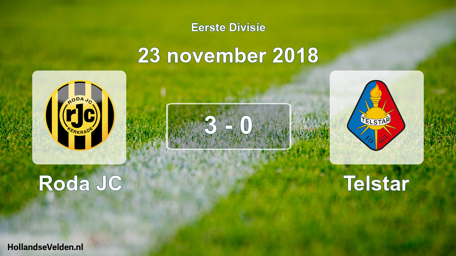 Gespeelde wedstrijd: Roda JC - Telstar 3 - 0 (23 november 2018)