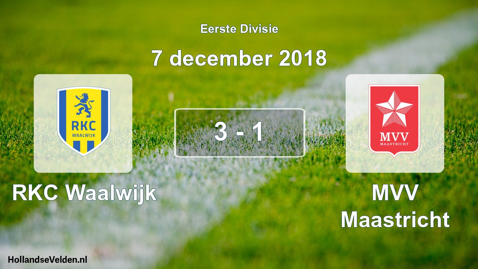 Gespeelde wedstrijd: RKC Waalwijk - MVV Maastricht 3 - 1 (7 december 2018)