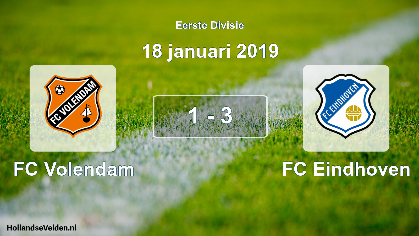 Gespeelde wedstrijd: FC Volendam - FC Eindhoven 1 - 3 (18 januari 2019)