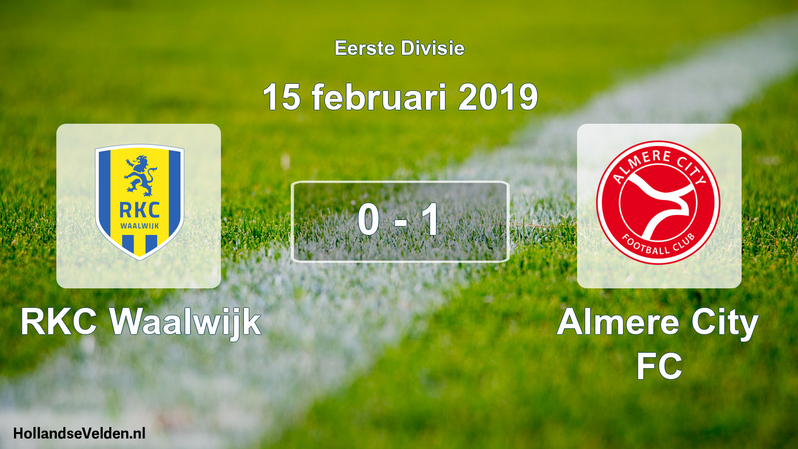 Gespeelde wedstrijd: RKC Waalwijk - Almere City FC 0 - 1 (15 februari 2019)